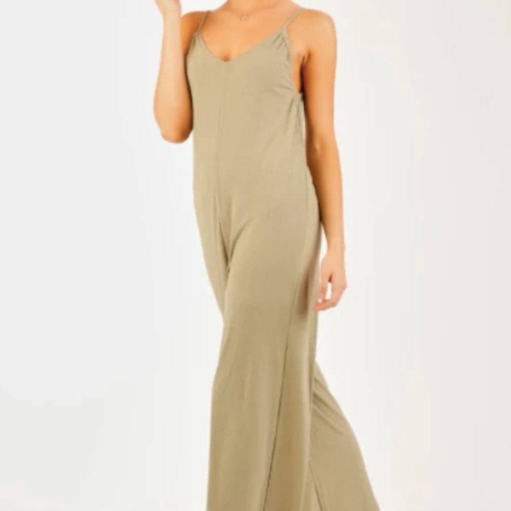 NWT Olive Jumpsuit